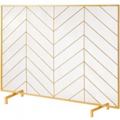 Ecran pentru semineu Vevor Gold, 980x758 mm, Otel, Auriu