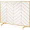 Ecran pentru semineu Vevor Gold, 980x758 mm, Otel, Auriu