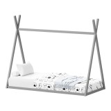Cumpara ieftin Pat pentru copii Lilly, Pako World, Gri, 90x190 cm