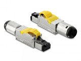 Conector RJ45 Cat 6A Delock 86287 STP Zinc Turnat pentru Fir Solid/Stranded AWG 23-26, Diametru 6-7.5mm
