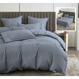 Lenjerie pat dublu,bumbac finet,6 piese,cearceaf normal 230x250cm, cearceaf pilota 200x230cm, 2 fete de perna 50x70, 2 fete de perna 70x70,gri antraci