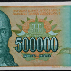 Bancnota 500000 DINARI / DINARA - YUGOSLAVIA, anul 1993 *cod 297