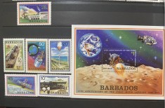 PC423 - Barbados 1979 Spatiu/ Aselenizare, serie + colita MNH, 6v +1v