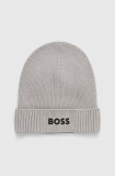 Boss Green caciula din amestec de lana BOSS GREEN culoarea gri