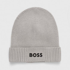 Boss Green caciula din amestec de lana BOSS GREEN culoarea gri