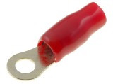 Terminal inelar M6 16mm&sup2; cu aurire, izolație roșie