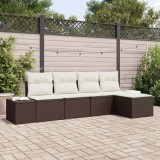 Cumpara ieftin Set de canapele pentru grădină 5 pcs Maro Rattan poli