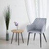 Scaun Tapitat Velur Gri APIS, Cadru Otel, Modern Minimalist, Rezistent Murdarie