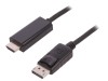 Cablu DisplayPort la HDMI Qoltec 2m, Negru, Versiune 1.2, Ecranat, Suport 5K UHD