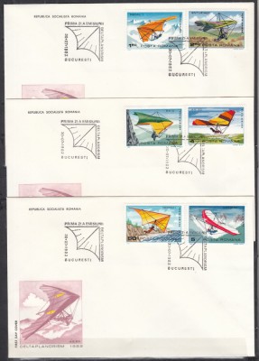 ROMANIA 1981 LP 1057 DELTAPLANORISM SERIE /FDC foto