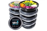 Cumpara ieftin Set 10 recipiente rotunde pentru alimente reutilizabile fara BPA cu capace etanse - RESIGILAT