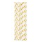 Set 10 paie, flippy, din hartie, 19.5 cm, model cu buline aurii, alb