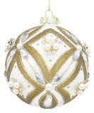 Set 8 globuri brad Craciun sticla aurie Extravagance &Oslash; 10 cm