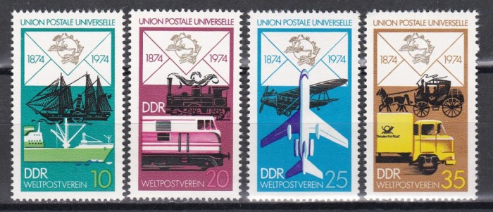 Germania RDG 1974 - 100 de ani de Uniunea Poștală Universală, MNH