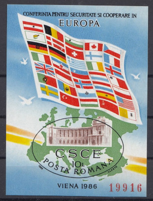 Romania 1986 - CSCE VIENA - Colita Nedantelata MNH foto