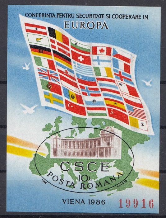Romania 1986 - CSCE VIENA - Colita Nedantelata MNH