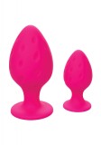 Set 2 Dopuri Anale Cheeky Silicon cu Ventuza Roz, California Exotics