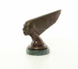 Cap de femeie Art Deco- statueta din bronz pe soclu din marmura BJ-65