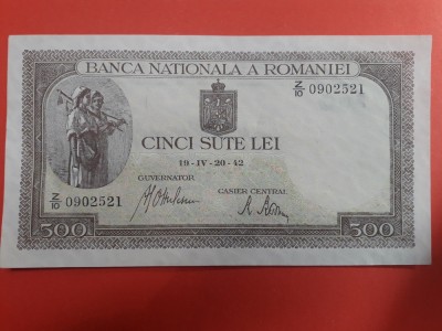 Bancnota 500 lei 1942 aUNC+++ -&amp;gt; UNC foto