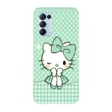 Husa compatibila cu Oppo A55, Viceversa, model Green lady hello kitty, Silicon, TPU, Transparent, Carcasa