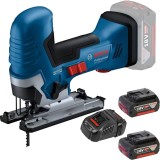 Bosch GST 185-LI + 1600A00B8J - Fierastrau pendular + Set 2 acumulatori si incarcator Li-Ion 18 V 5 Ah