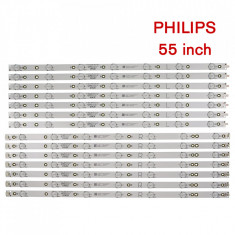 Barete led Philips 55" 55PUS6501 LB55072 GJ-2K16-550-D714-V4-R L , 14baretex7led