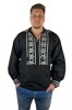 Bluza tip ie barbati RBN24 negru/alb , marimea M, Bumbac, La baza gatului