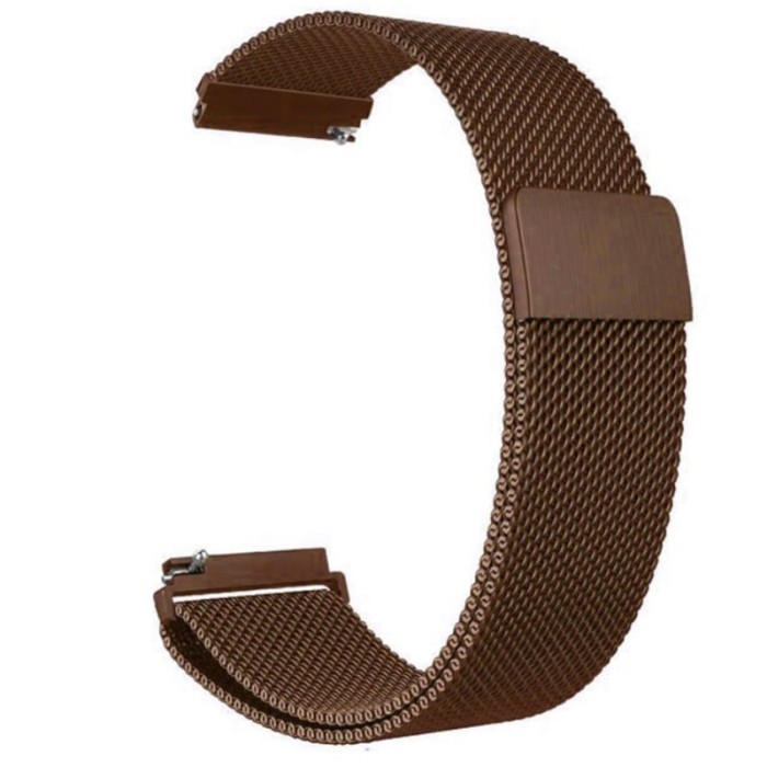 Curea tip Milanese Loop compatibila cu Fossil Q Marshal, Telescoape QR, 22mm, Coffee
