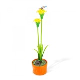 Floare colorata solara led - 8 x 8 x 32 cm - 10 LED-uri alb cald - galben, Garden Of Eden