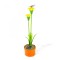 Floare colorata solara led - 8 x 8 x 32 cm - 10 LED-uri alb cald - galben