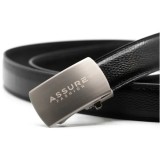 Curea Eleganță Discretă &ndash; Neagră cu Cataramă Argintie, pentru Bărbatul Sofisticat