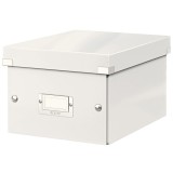 Cutie depozitare carton laminat pliabila cu capac 220 x 160 x 280 mm Leitz WOW Click&amp;Store alb
