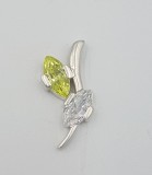 Superb mic pandantiv vintage din argint, peridot si zirconii