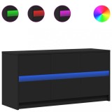 Cumpara ieftin Dulap TV cu LED, negru, 100x34x50 cm, lemn prelucrat