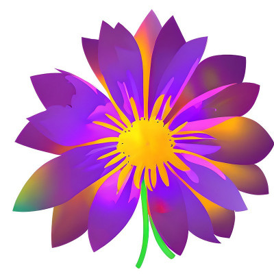 Sticker decorativ, Floare, Mov, 60 cm, 10561ST foto