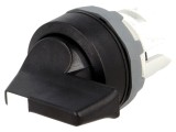 Comutator rotativ 22mm 3 poziții negru