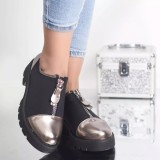 Pantofi casual lori sampanie textil, 37