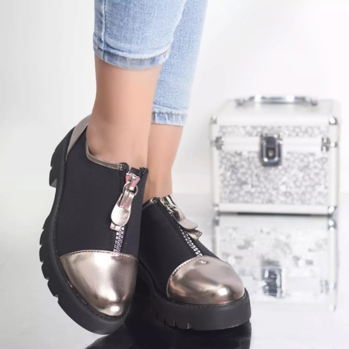 Pantofi casual lori sampanie textil, 37