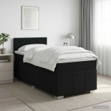 Cumpara ieftin Pat boxspring cu saltea cu headboard Negru 90 x 190 cm Tesatura
