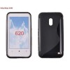 Husa Silicon S-Line Neagra Nokia Lumia 620 - Protectie Telefon