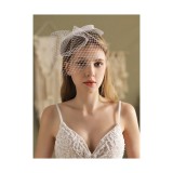 Cumpara ieftin Accesoriu Mireasa Cu Fundita Si Pieptene, Alb - 85823