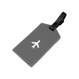 Ecuson silicon pentru identificare bagaje Crisalida, motiv avion, 6,5 x 12 cm, Gri