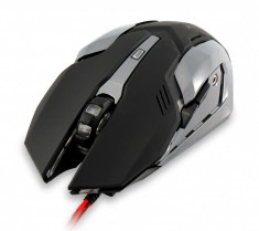 MOUSE Gaming White Shark GM-1604 CAESAR BLACK - 6 butoane, Echipat cu senzorul optic Sunplus 621, capabil de pana la 4800DPI si 1,000Hz polling rate foto