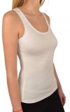 Maiou dama din bumbac elastic cu bretea lata - XL - Alb