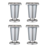 Picior mobila conic din plastic, reglabil, crom mat, 8 cm, 4 buc / set