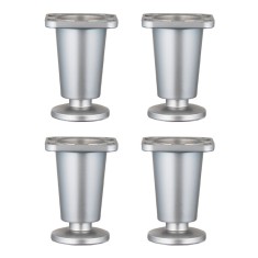 Picior mobila conic din plastic, reglabil, crom mat, 8 cm, 4 buc / set