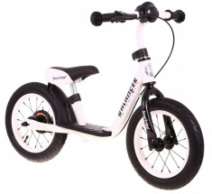 Bicicleta de echilibru, roti 12 inch, gonflabile, suport pentru picioare, alb foto