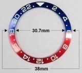 Cumpara ieftin Bezel Compatibil Rlx &bdquo;Pepsi&rdquo; &ndash; Albastru și Roșu &ndash; Inel Ramă pentru Carcasă de