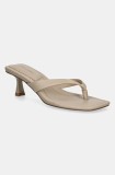 Steve Madden papuci de piele Heyley culoarea bej, cu toc drept, SM11003831