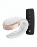 Vibrator Double Love Remote Control Bluetooth Silicon USB Alb Free APP